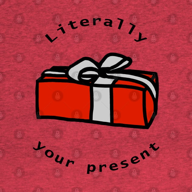 Literally Your Present Red Gift Box Christmas by ellenhenryart